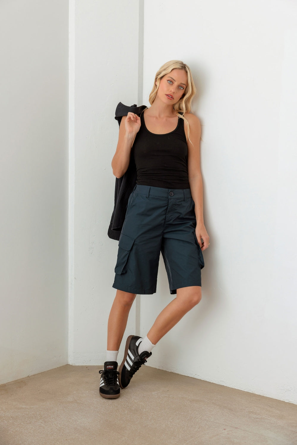 Le Lis Navy Cargo Bermuda Shorts