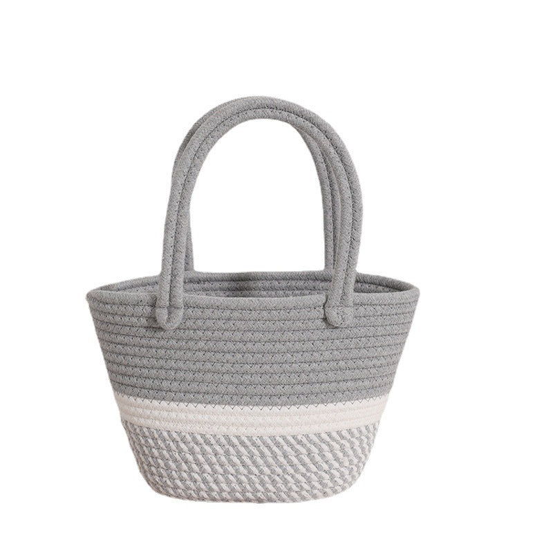 Women's Fashion Twist Hand-held Cotton Thread Woven Bag