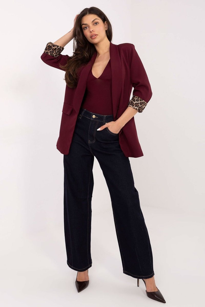 Fitted V - Neck Blouse with Thumb Holes - 
