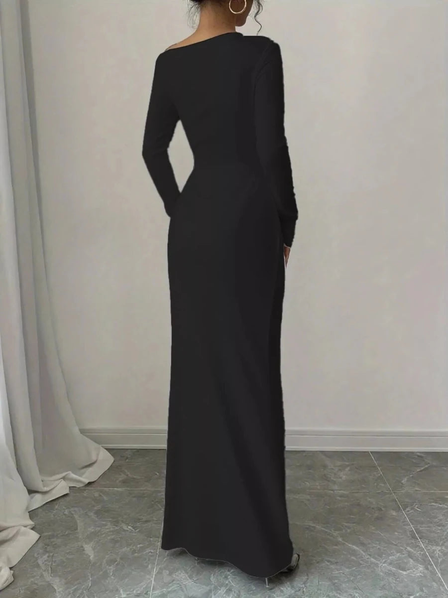 Floral One Shoulder Maxi Dress - 