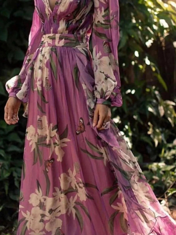 Floral Print Maxi Dress - 