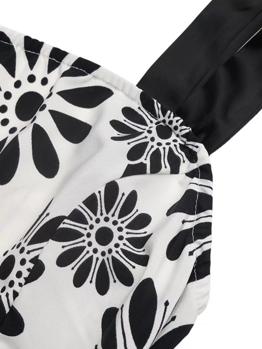 Floral Print Smocked Maxi Dress - 