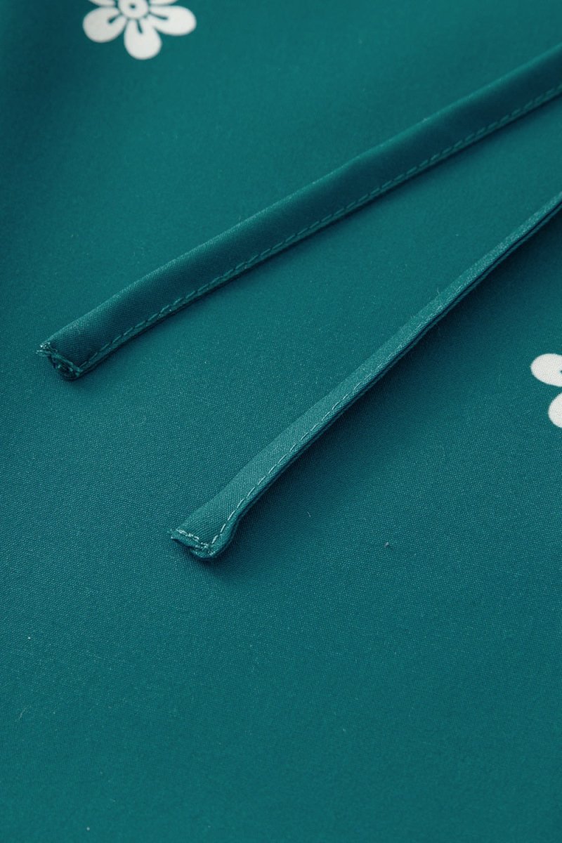 Floral Ruffle Puff Sleeve Tie Neck Mini Dress - New Arrivals