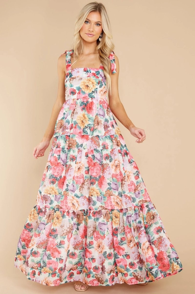 Floral Square Neck Wide Strap Maxi Dress - New Arrivals