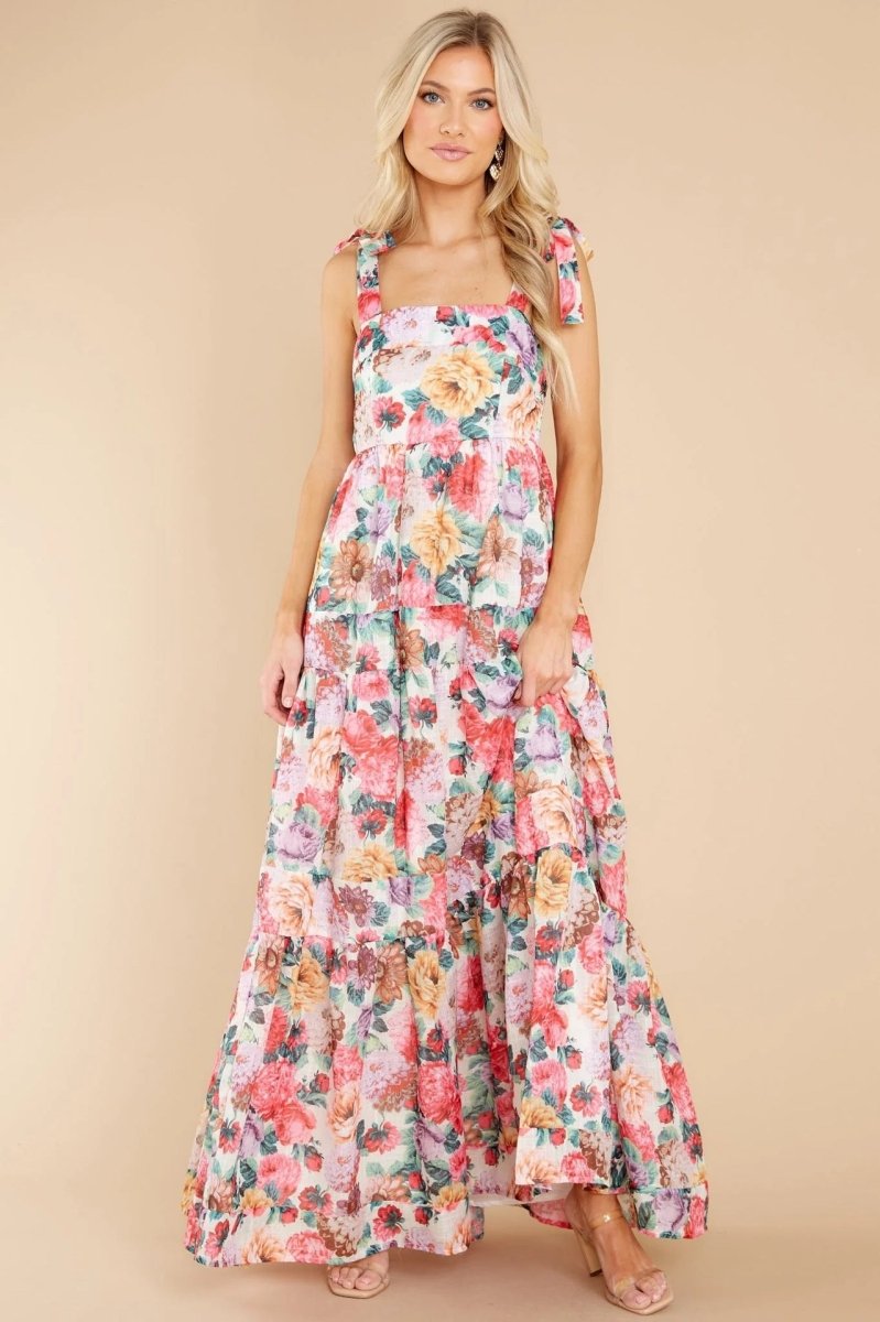 Floral Square Neck Wide Strap Maxi Dress - New Arrivals