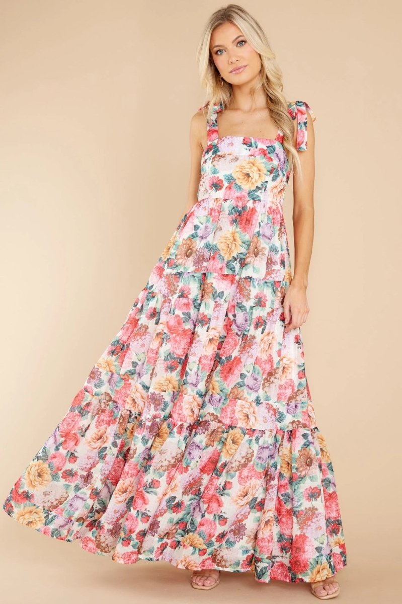 Floral Square Neck Wide Strap Maxi Dress - New Arrivals