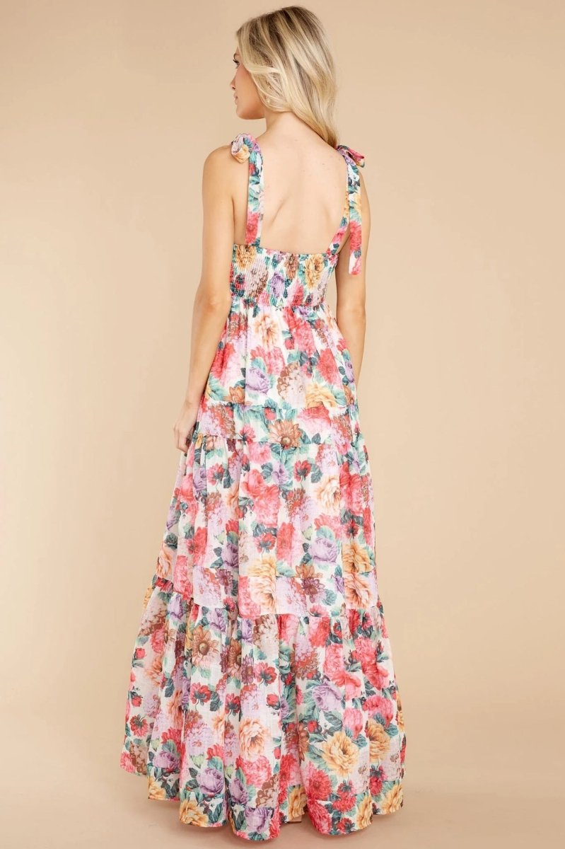 Floral Square Neck Wide Strap Maxi Dress - New Arrivals