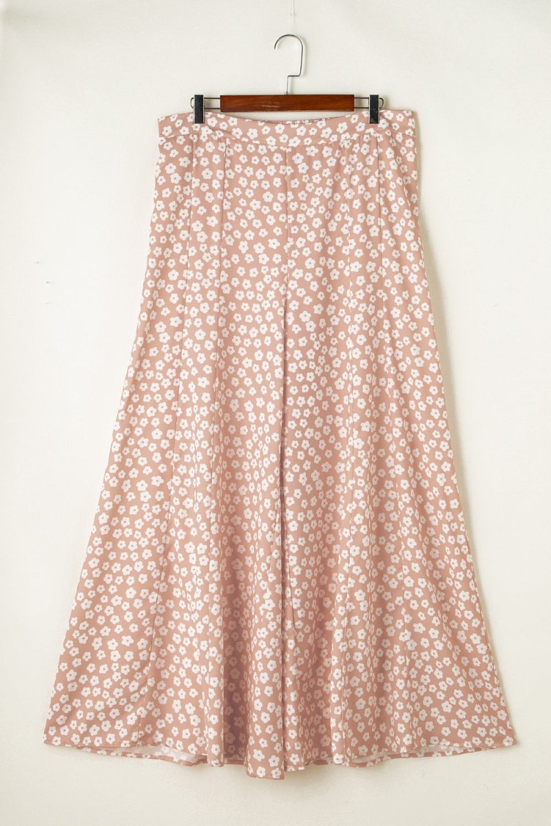 Floral Wide Leg Pants - Bottoms