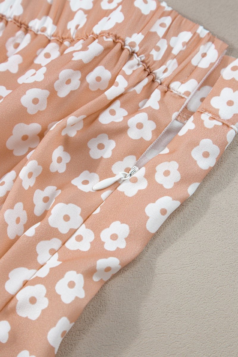 Floral Wide Leg Pants - Bottoms