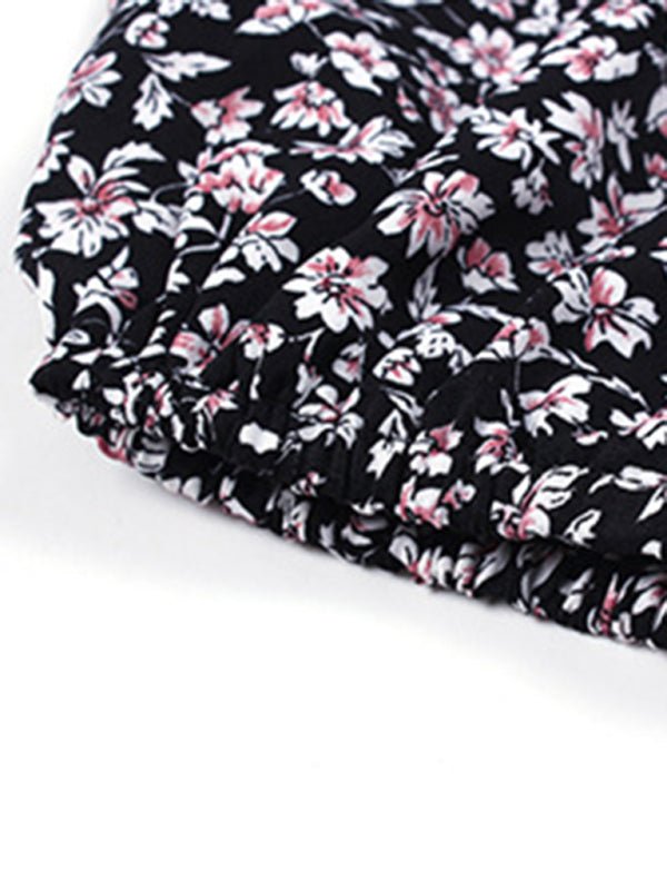 Floral wrap casual resort style strappy full skirt dress - Day Dress