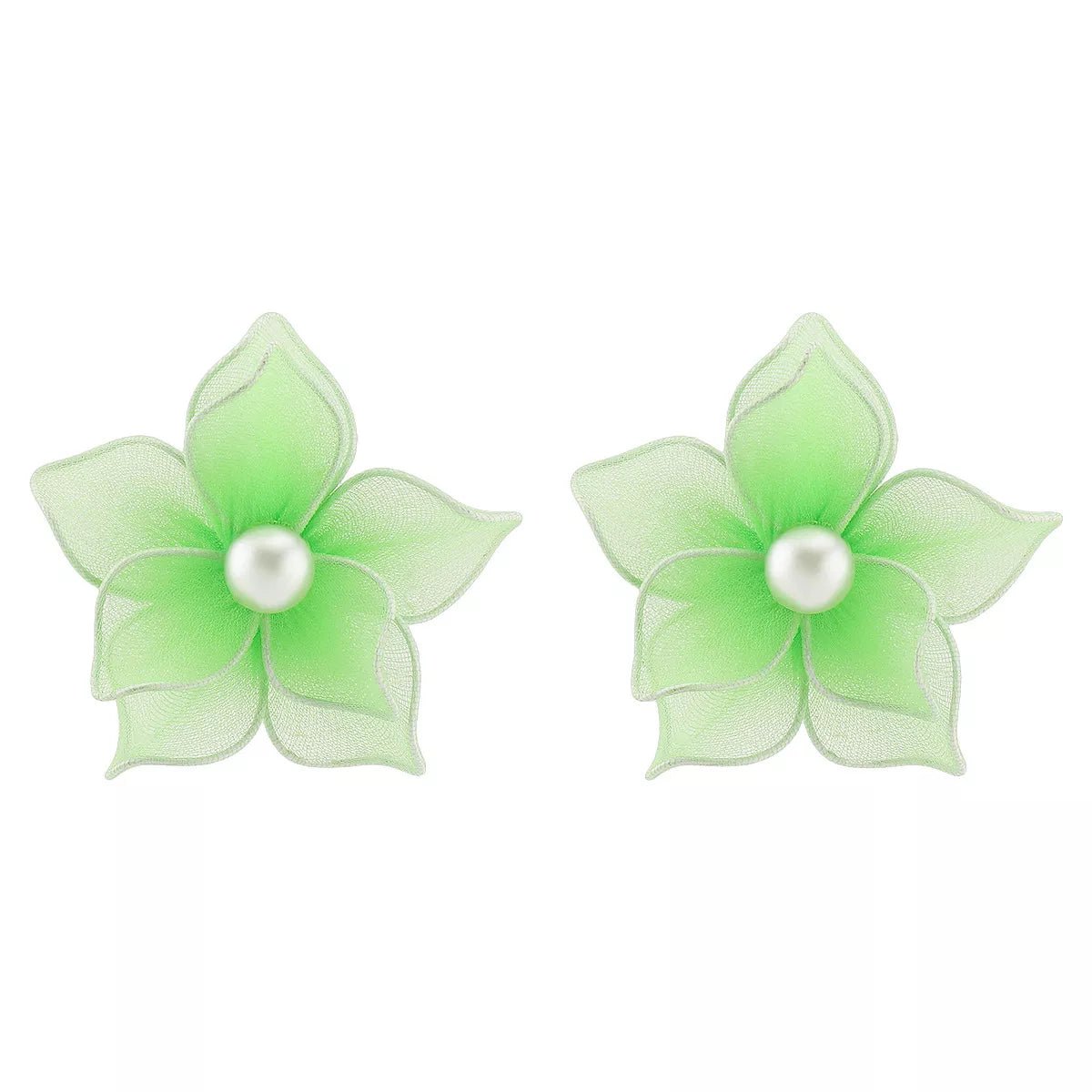 Flower Pearl Stud Earrings - 