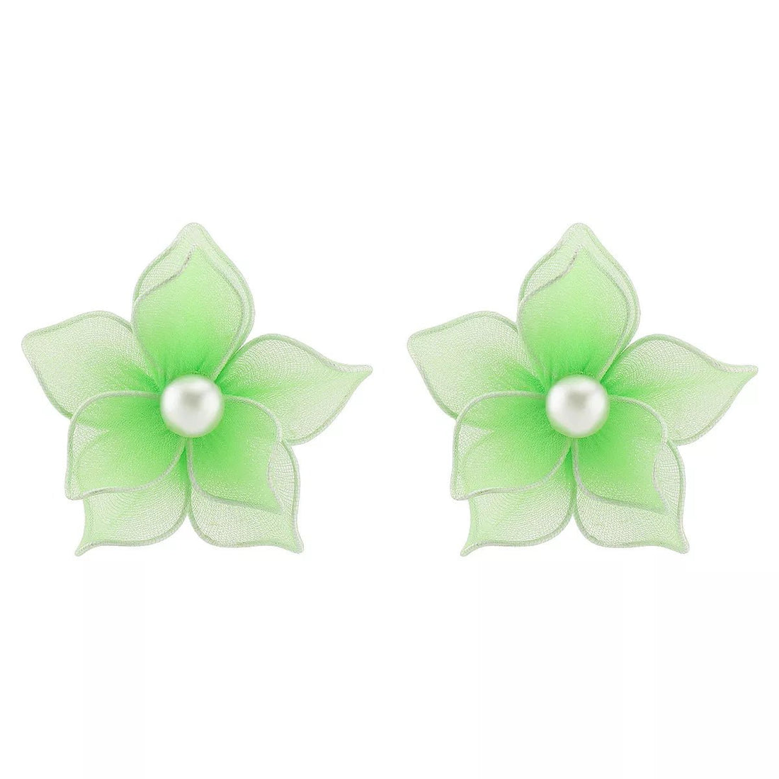 Flower Pearl Stud Earrings - 