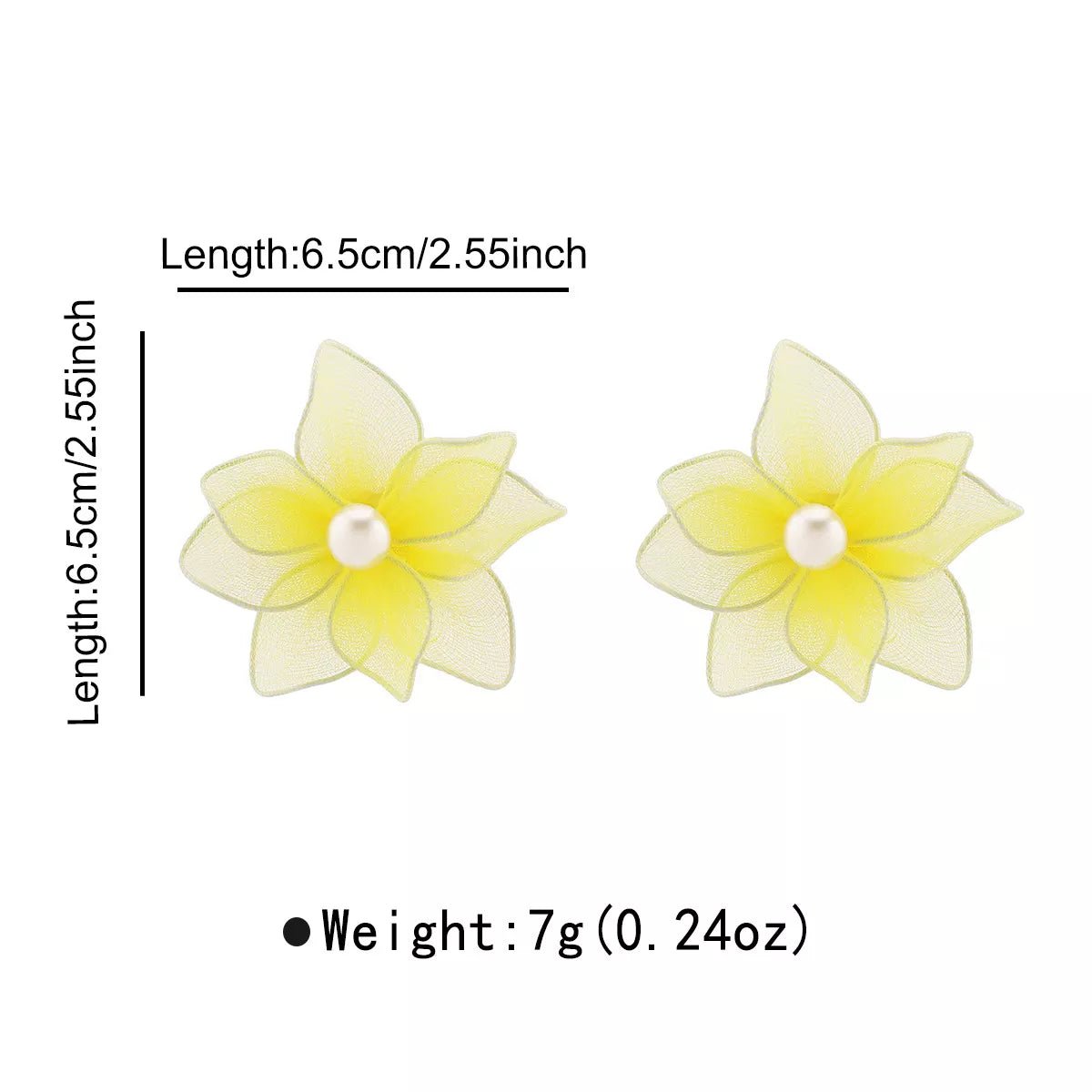 Flower Pearl Stud Earrings - 