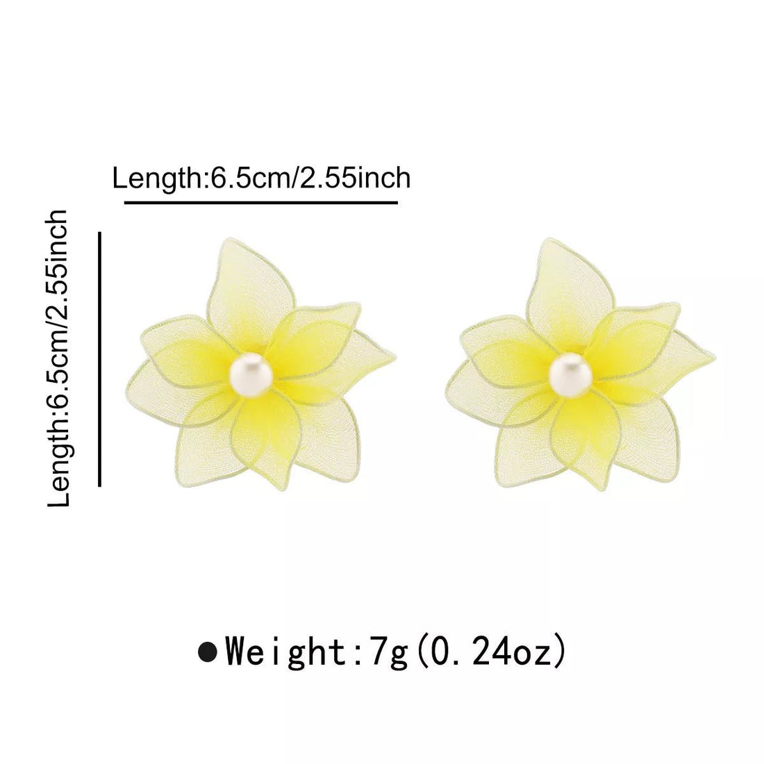 Flower Pearl Stud Earrings - 