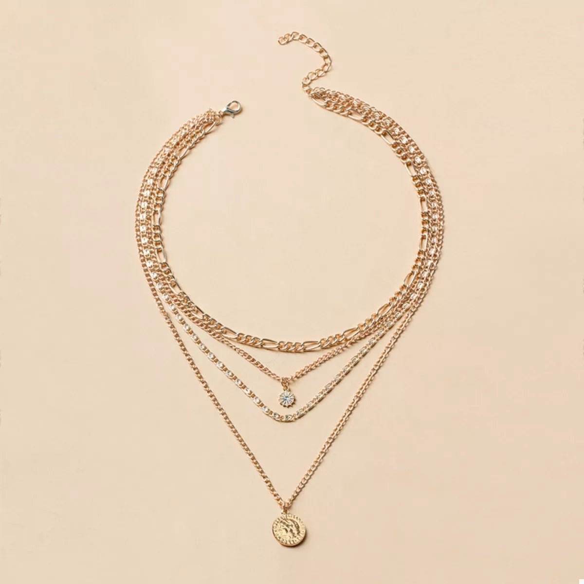 Four Layered Pendant Necklace - 