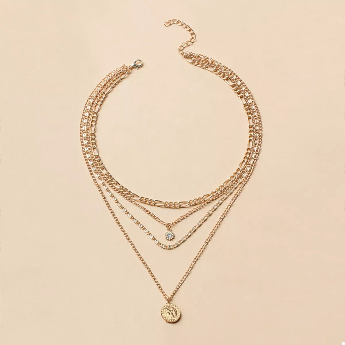 Four Layered Pendant Necklace - 