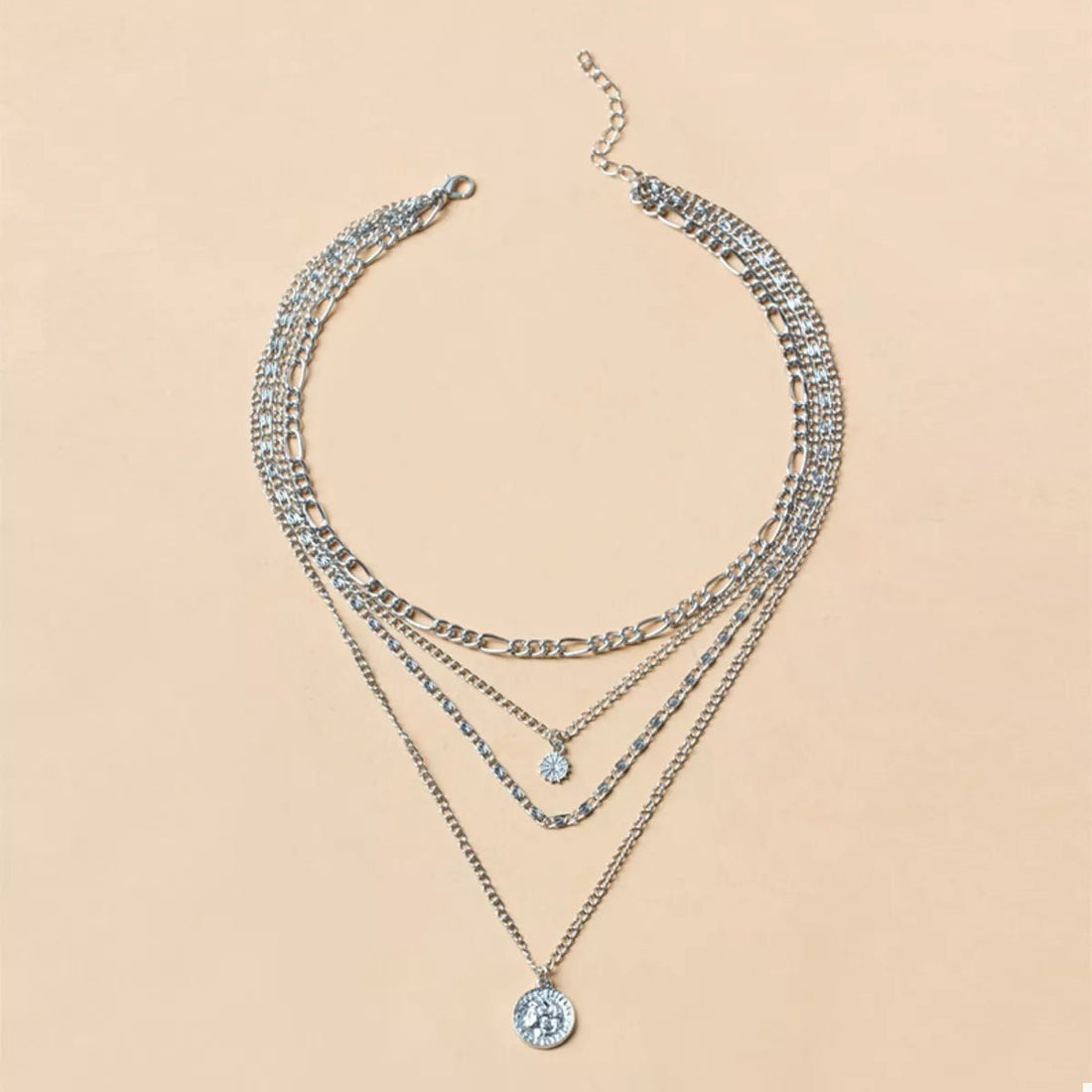 Four Layered Pendant Necklace - 