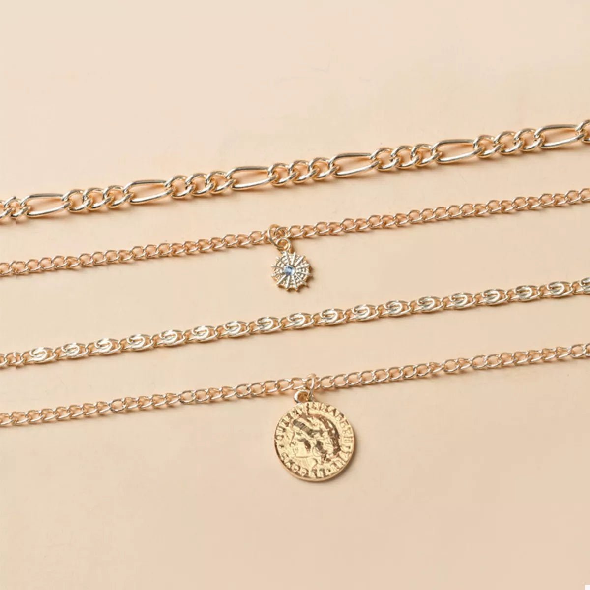 Four Layered Pendant Necklace - 
