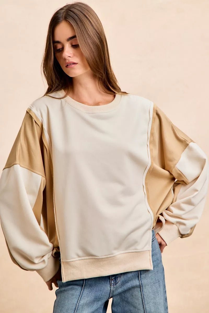 French Terry Color Block Top - 