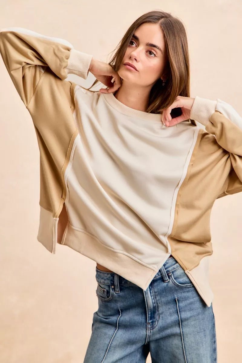 French Terry Color Block Top - 