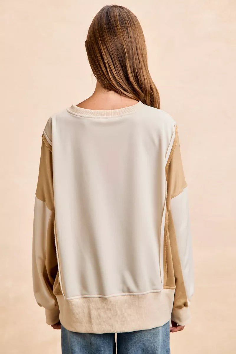 French Terry Color Block Top - 