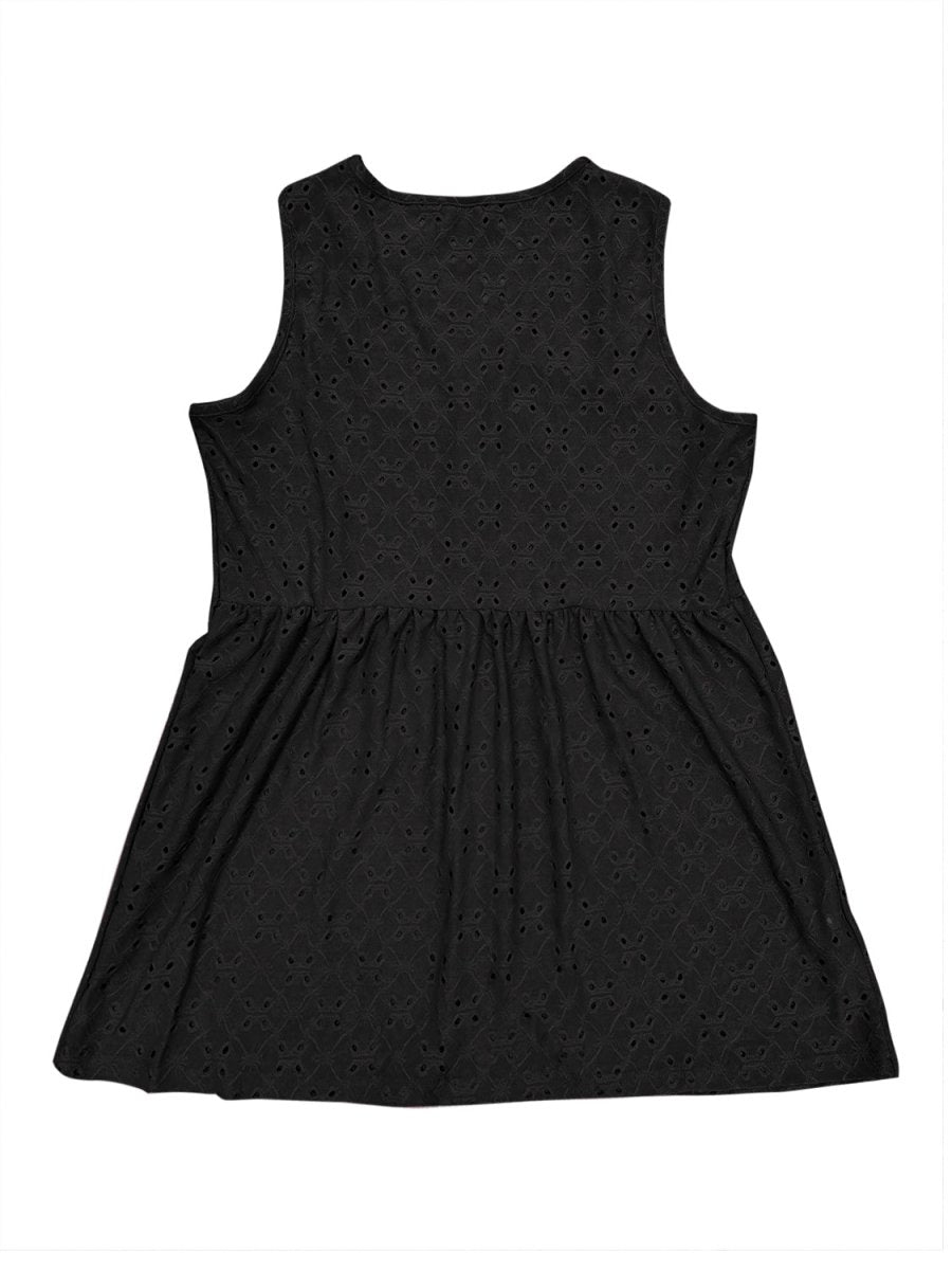 Full Size Eyelet Button Up V - Neck Tank - Top