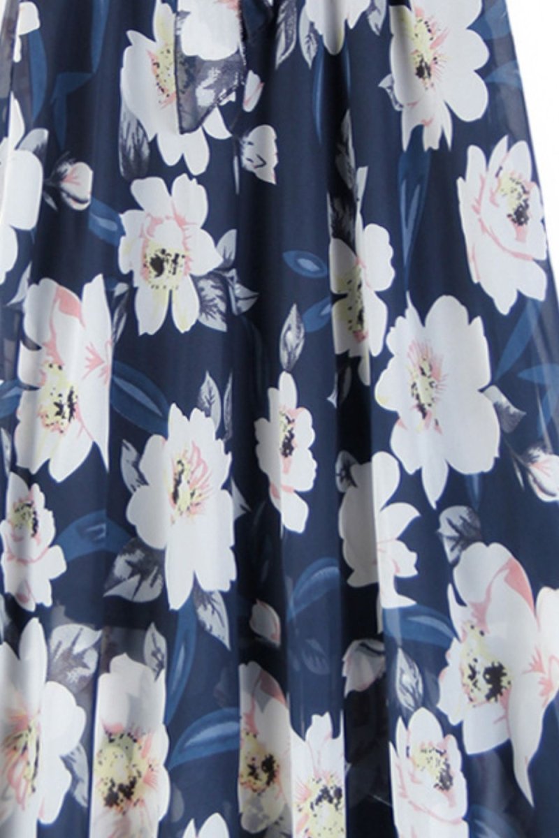 Full Size Floral Tie - Waist Skirt - Bottoms