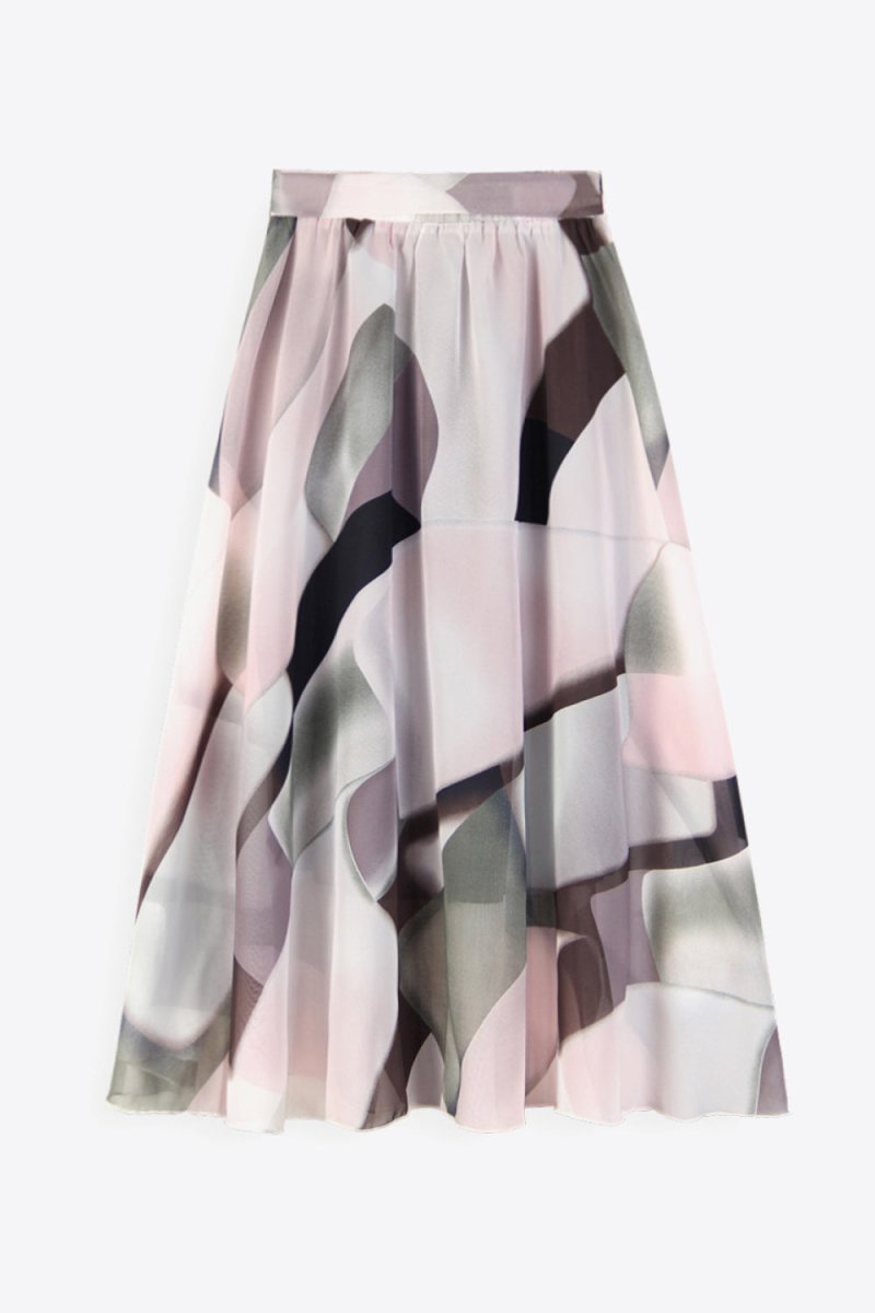 Full Size Floral Tie - Waist Skirt - Bottoms
