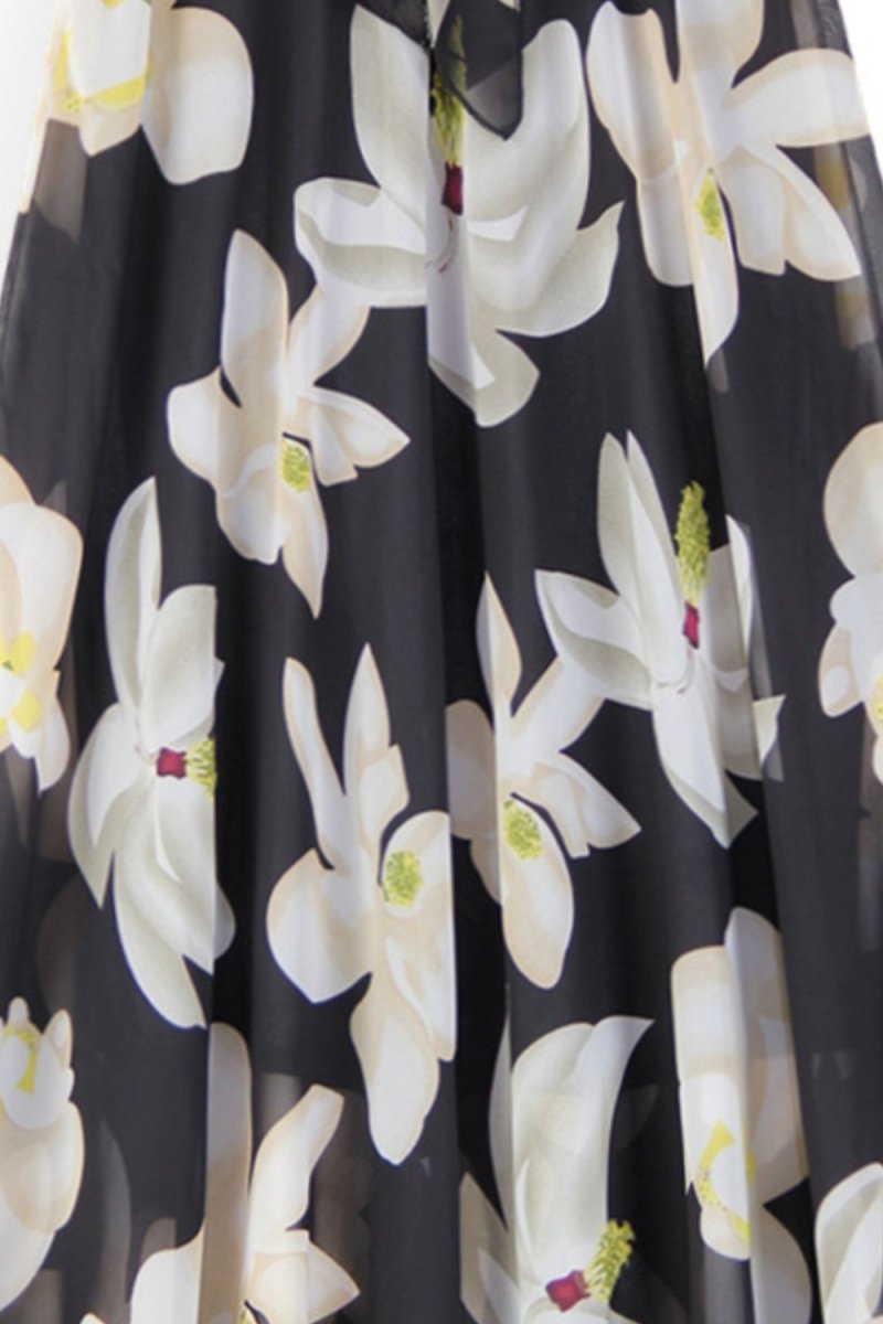 Full Size Floral Tie - Waist Skirt - Bottoms
