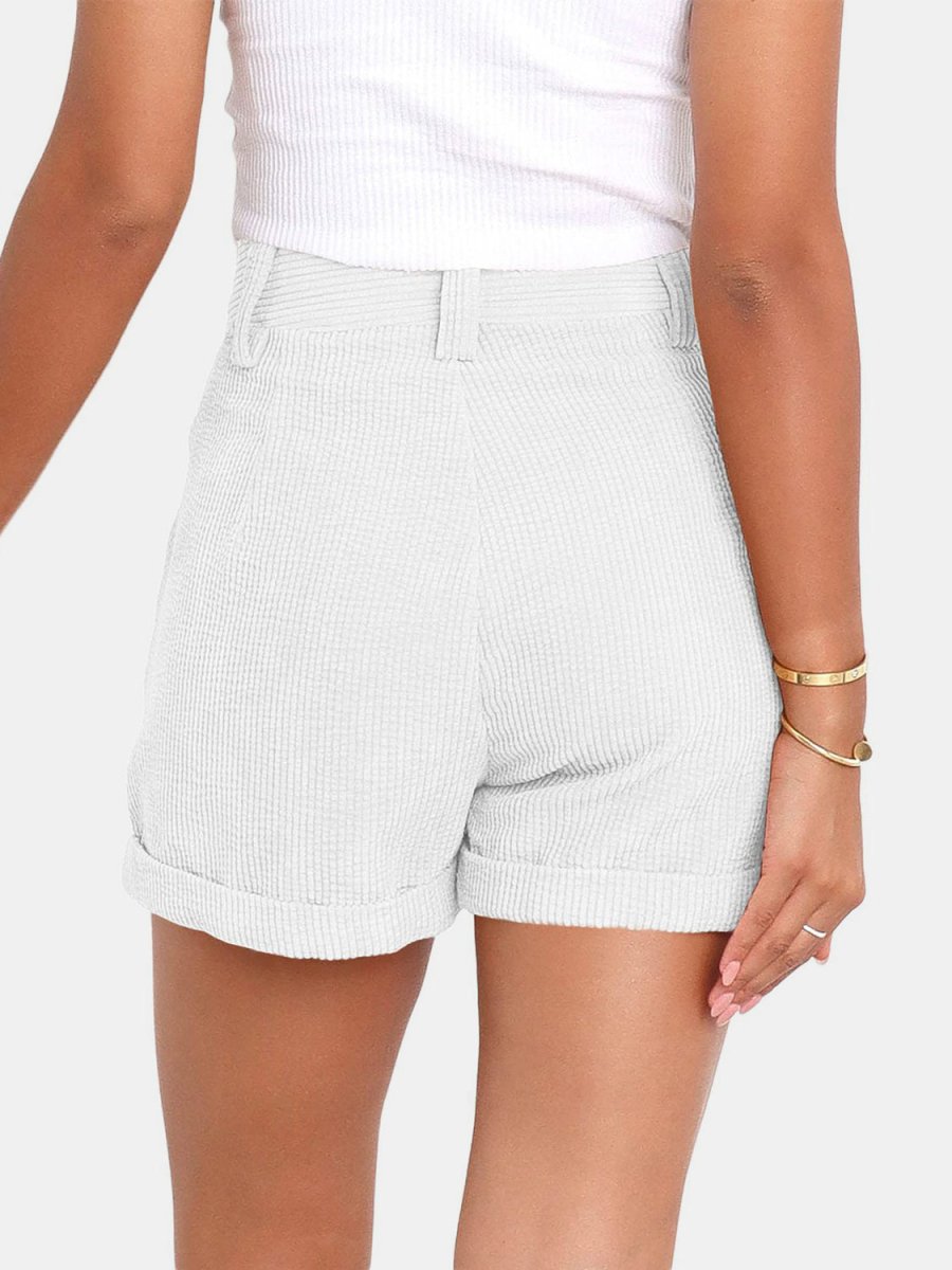 Full Size High Waist Shorts with Pockets - Bottoms