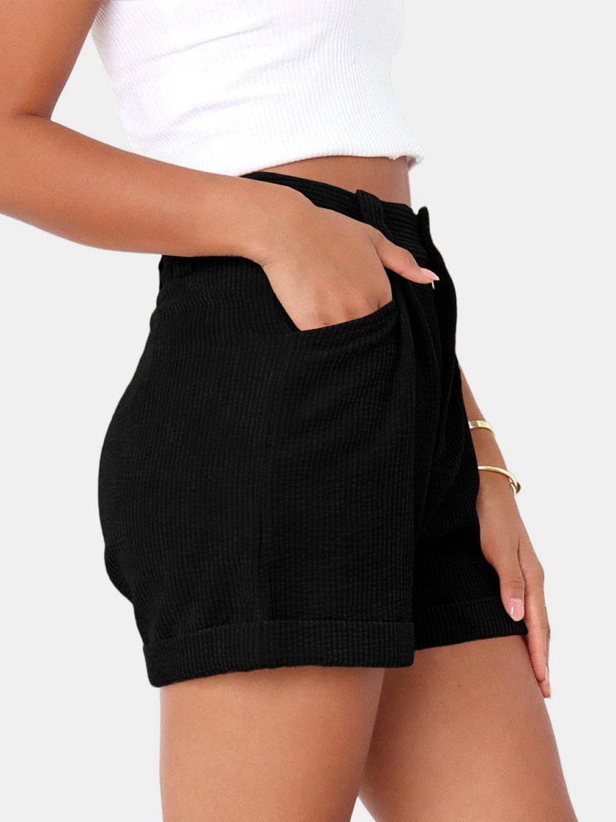 Full Size High Waist Shorts with Pockets - Bottoms