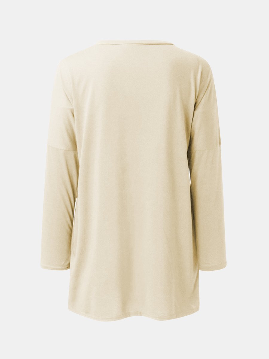 Full Size Round Neck Long Sleeve T-Shirt - Top