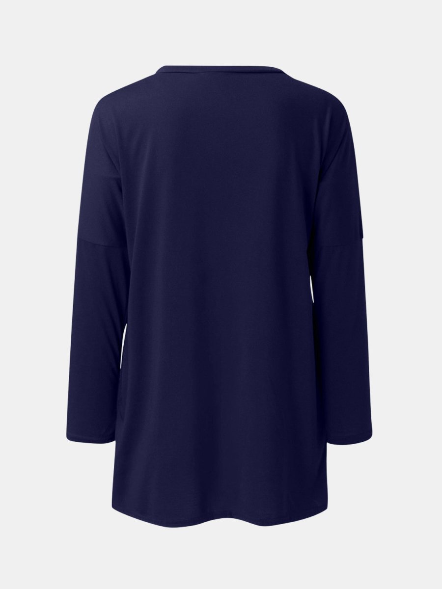 Full Size Round Neck Long Sleeve T-Shirt - Top
