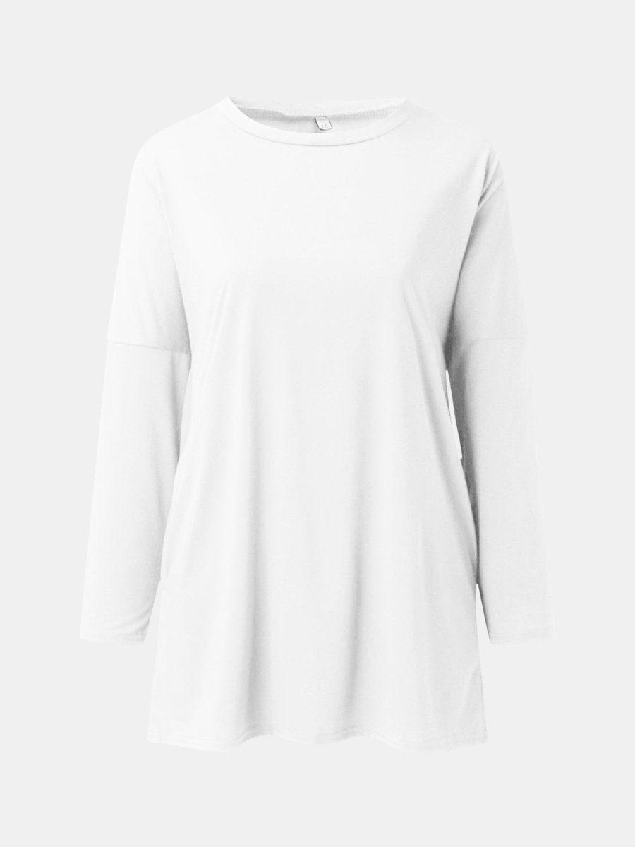 Full Size Round Neck Long Sleeve T-Shirt - Top