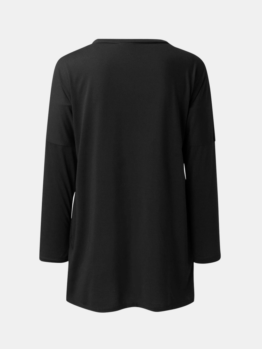 Full Size Round Neck Long Sleeve T-Shirt - Top