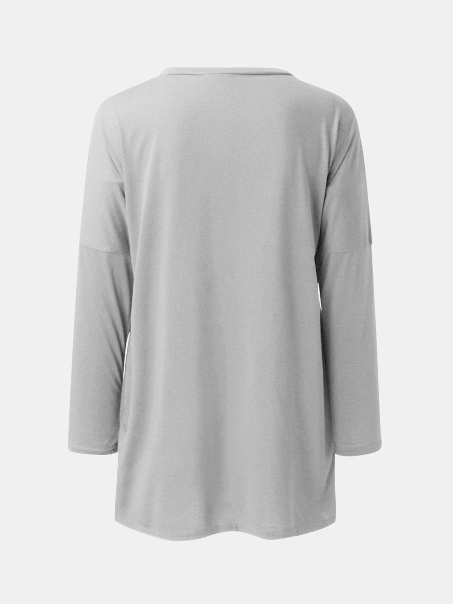 Full Size Round Neck Long Sleeve T-Shirt - Top