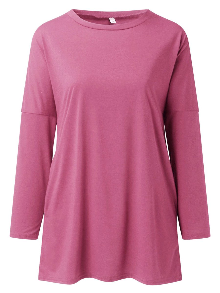 Full Size Round Neck Long Sleeve T-Shirt - Top