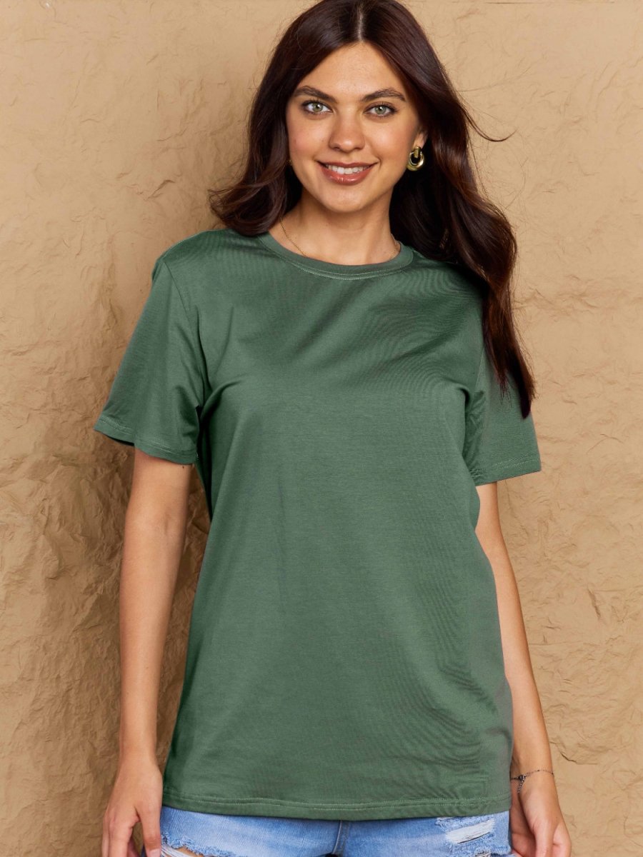 Full Size Round Neck Short Sleeve T-Shirt - Top