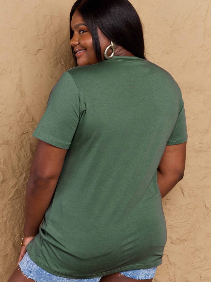 Full Size Round Neck Short Sleeve T-Shirt - Top