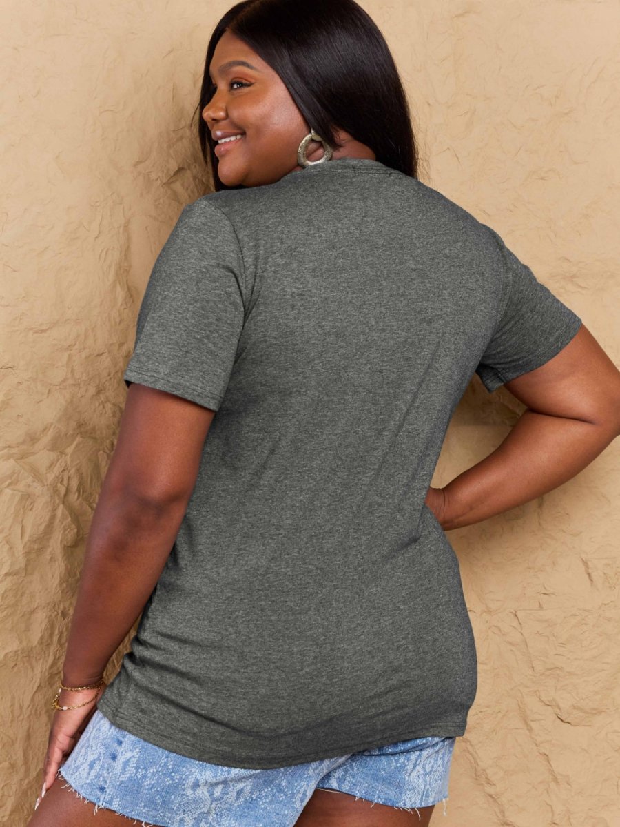 Full Size Round Neck Short Sleeve T-Shirt - Top
