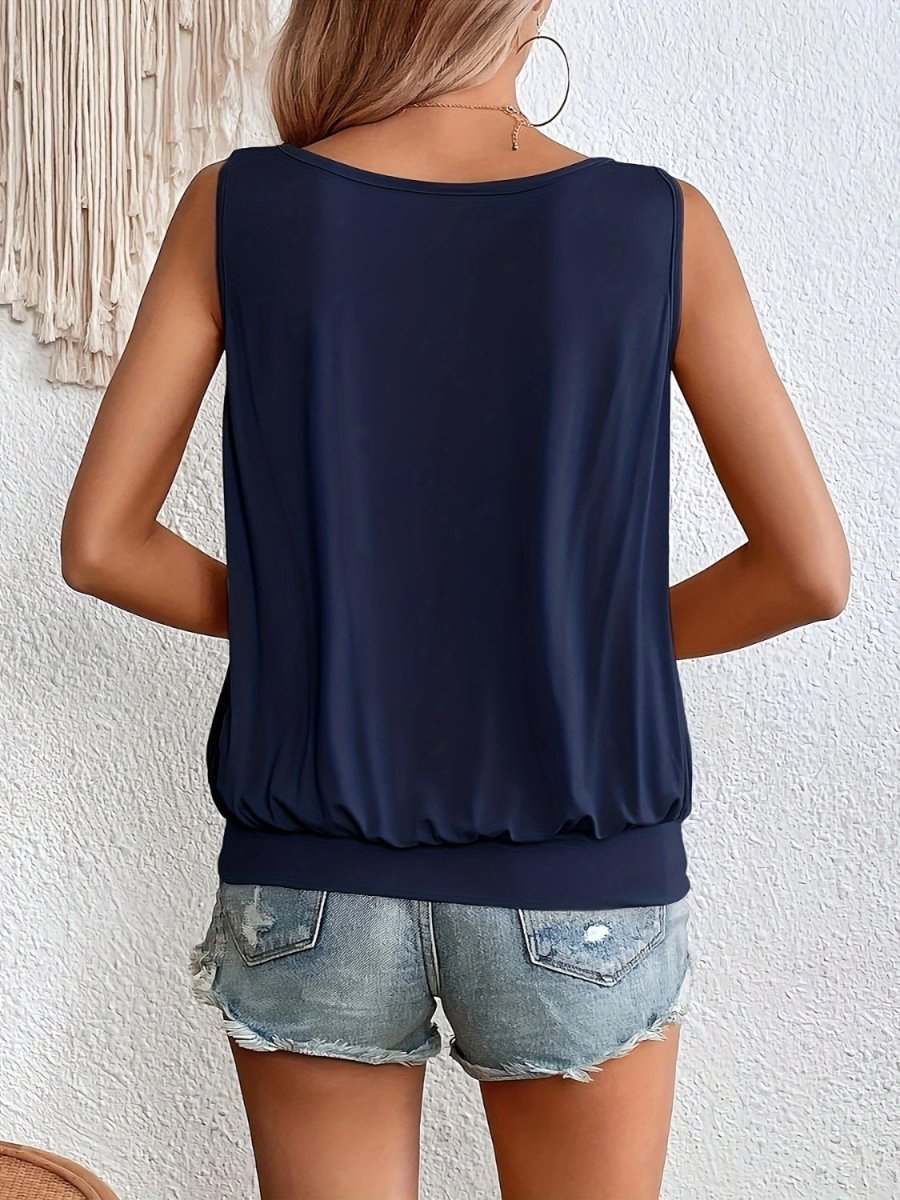 Full Size Ruched Scoop Neck Tank - Top