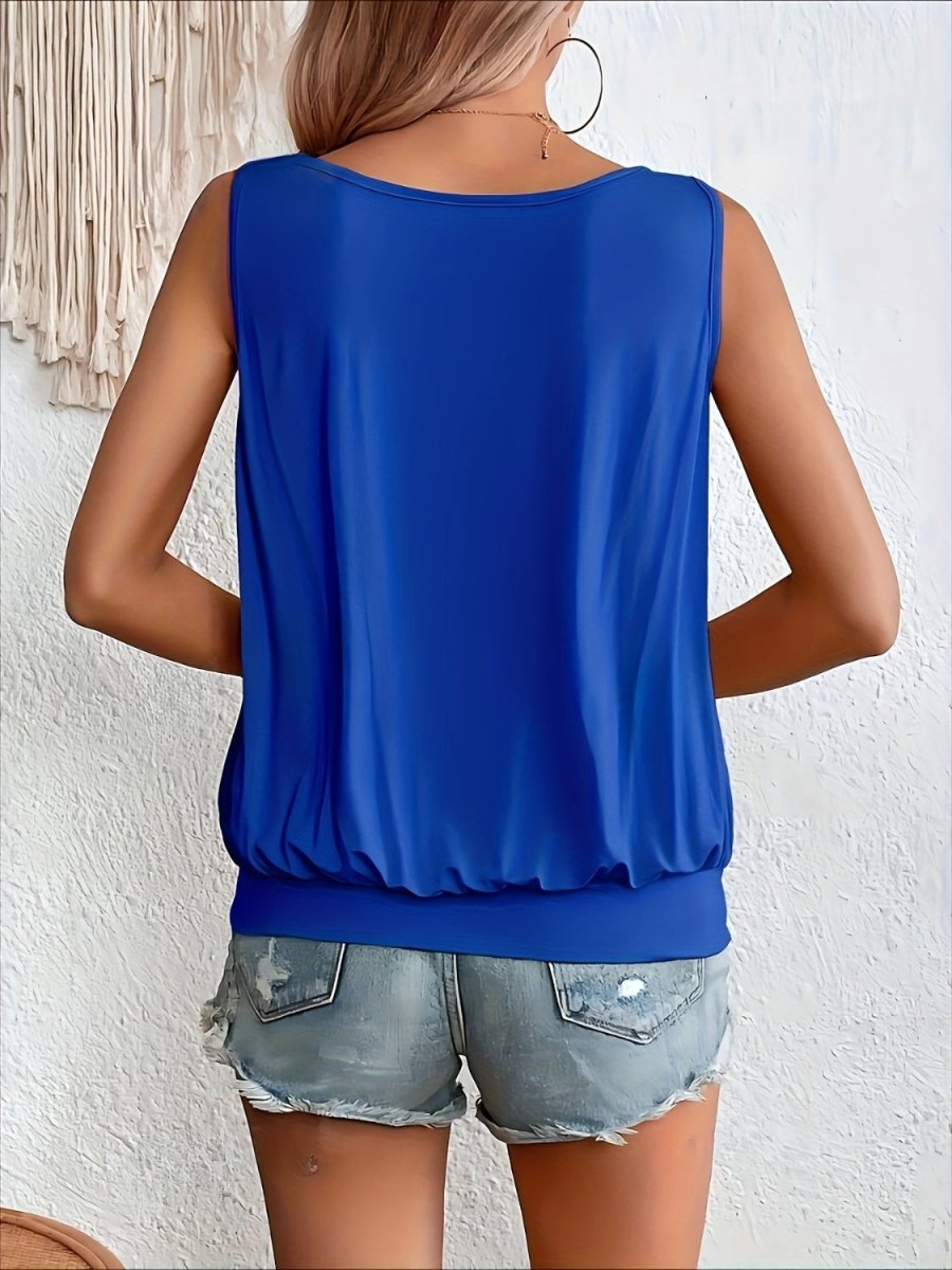 Full Size Ruched Scoop Neck Tank - Top