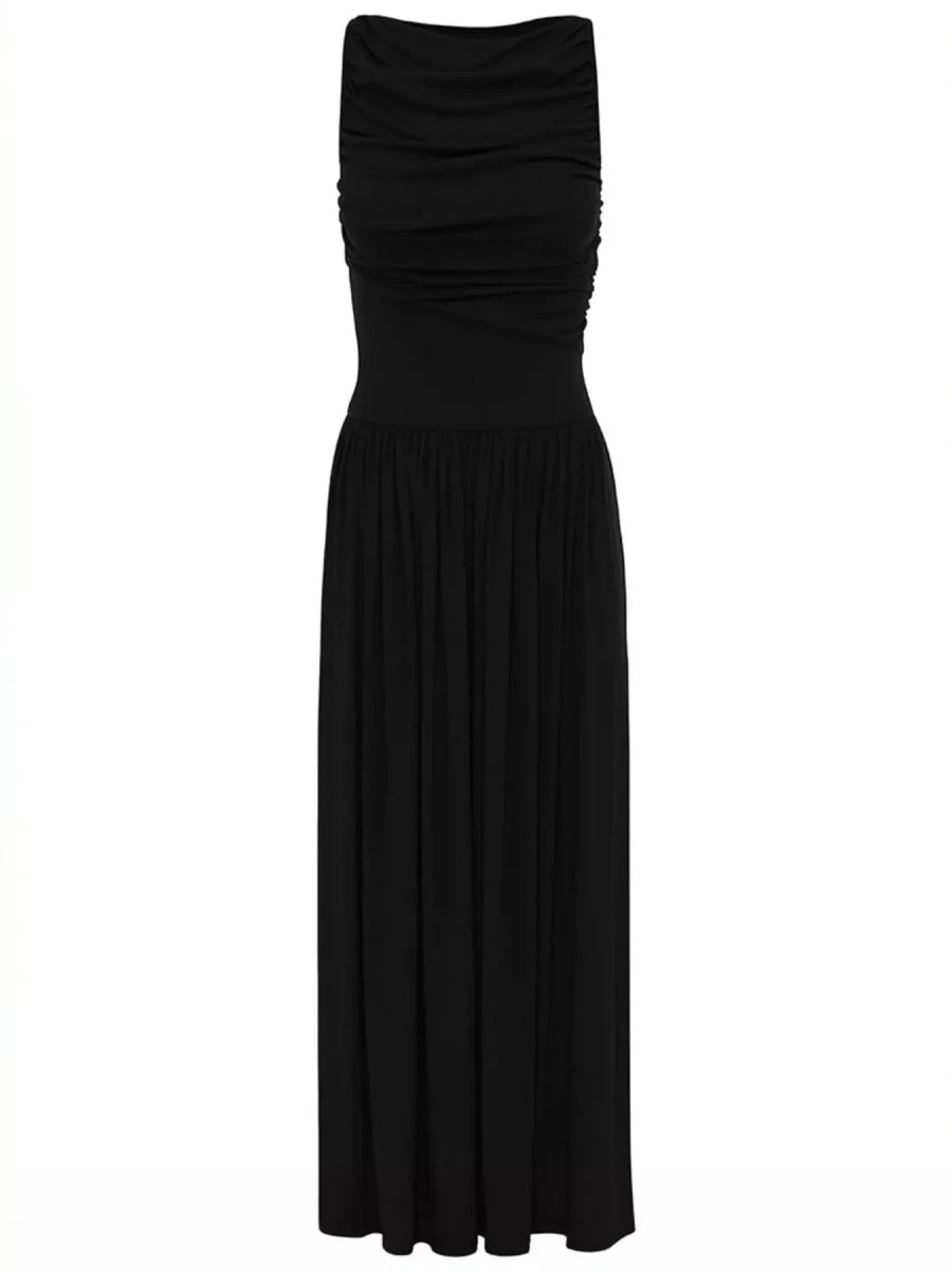 Full Size Ruched Sleeveless Maxi Dress Plus Size - 