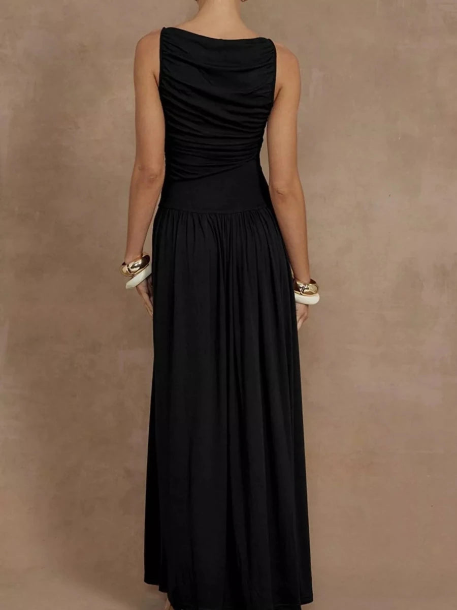 Full Size Ruched Sleeveless Maxi Dress Plus Size - 