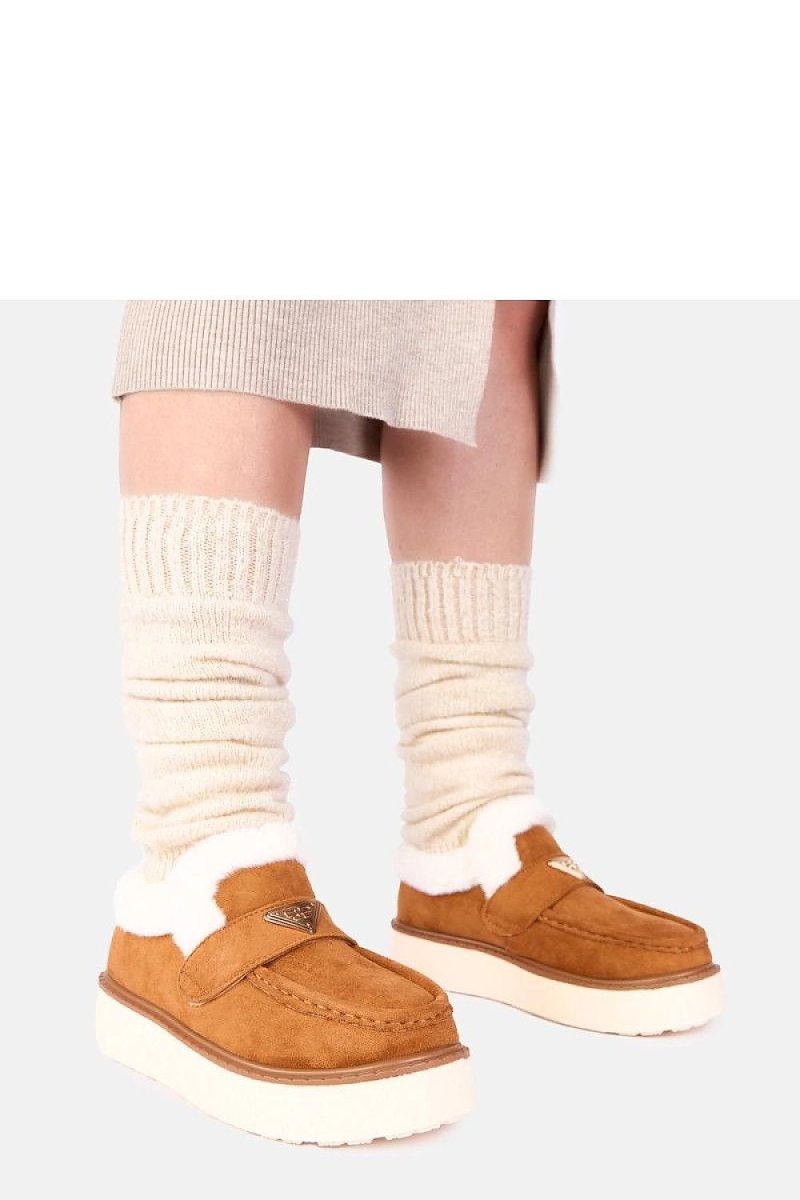Fur Lined Loafers for Winter Comfort - 