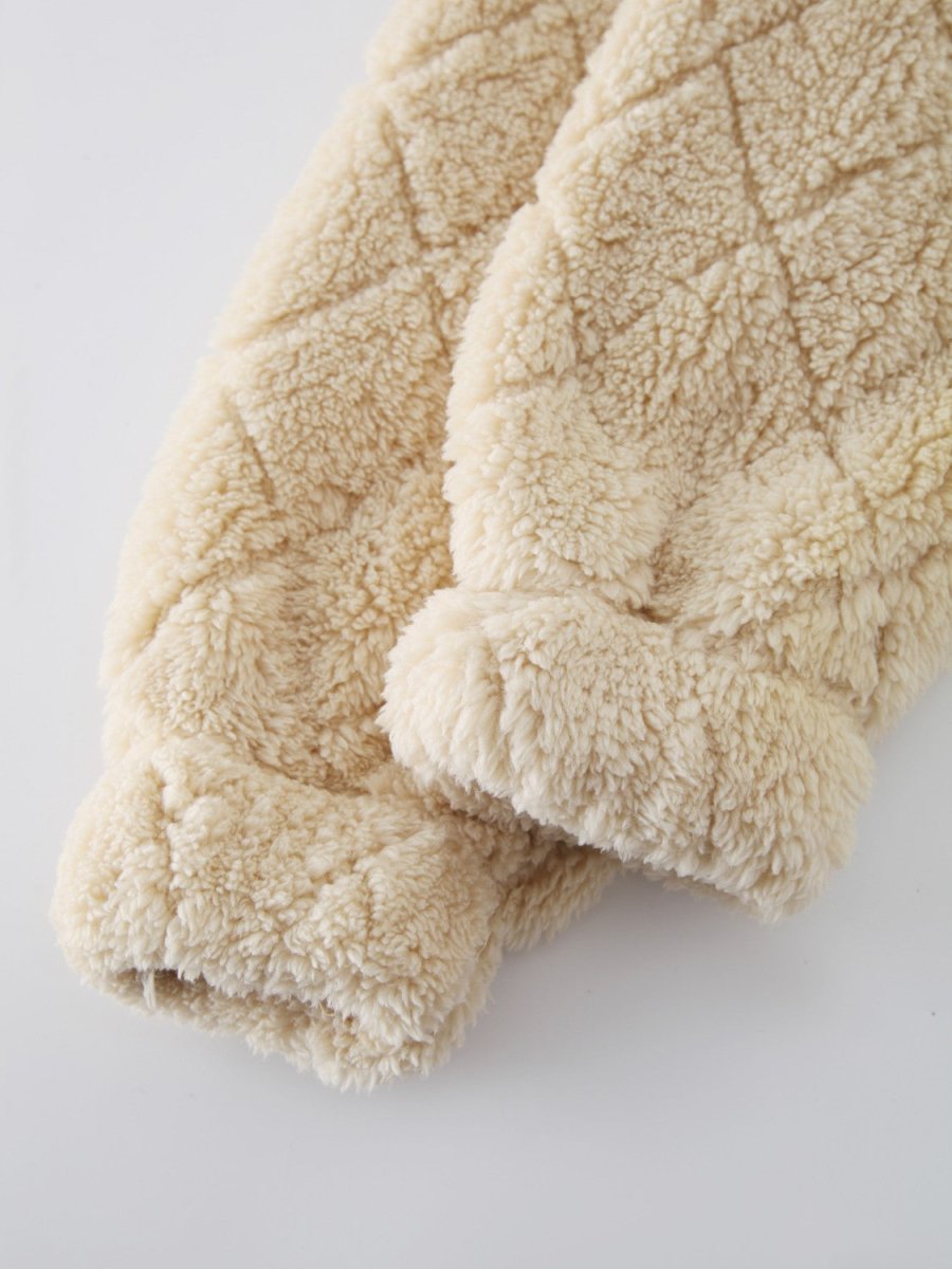 Fuzzy Pocketed Zip Up Jacket - Outerwear