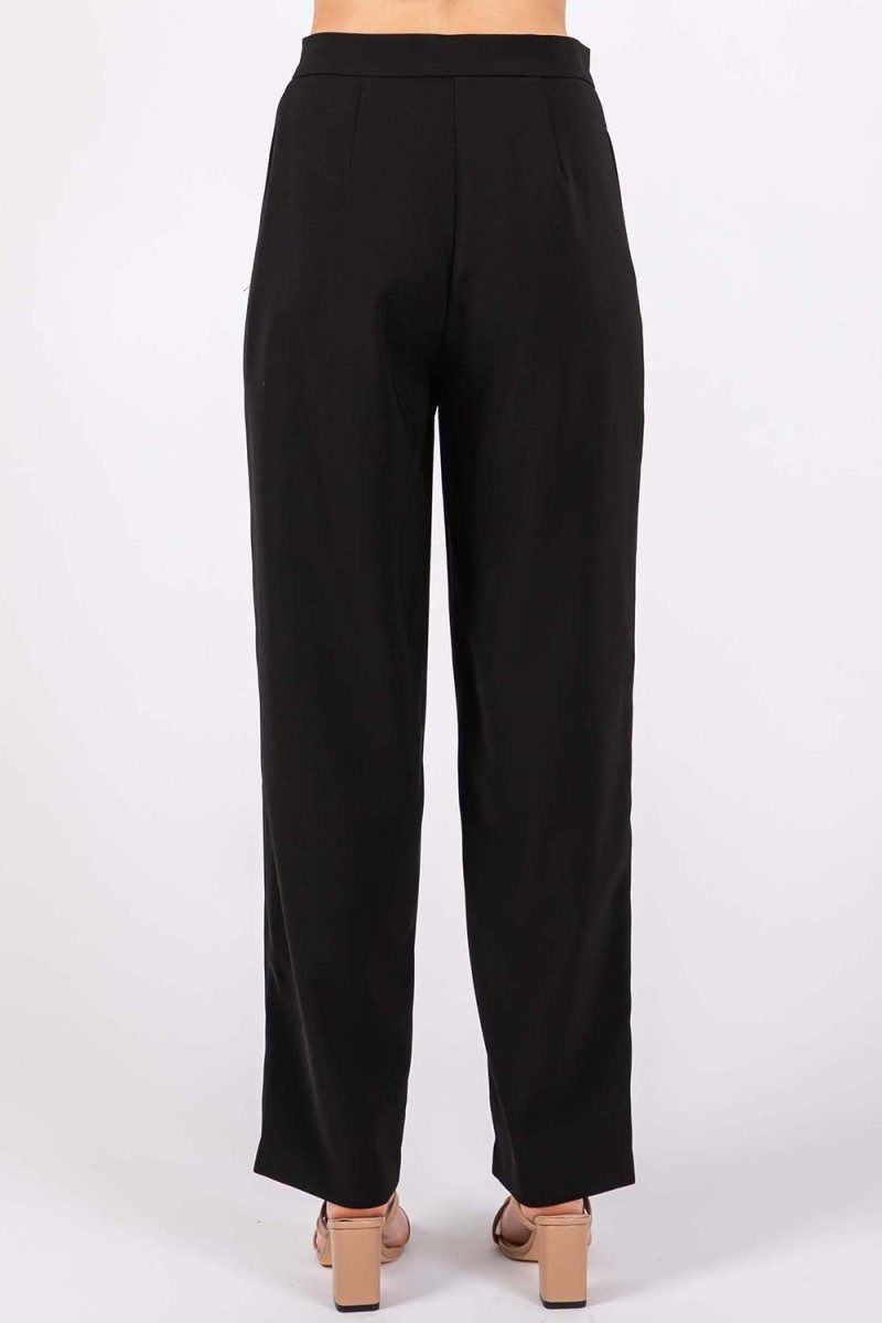 GeeGee High - Waisted Pleated Pants - Bottoms