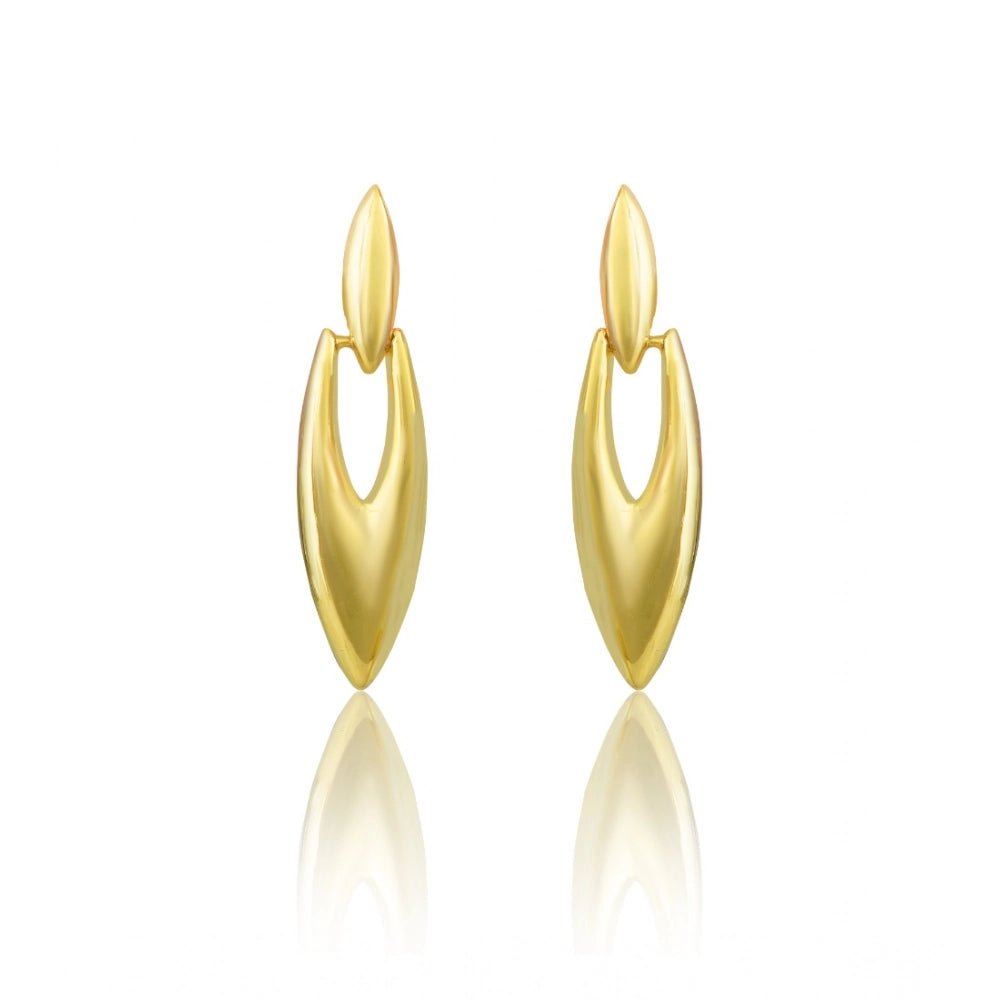 Generic Women's brassNew Gold Tone Polish Mini Office Earrings (Gold Plated) - Jewels