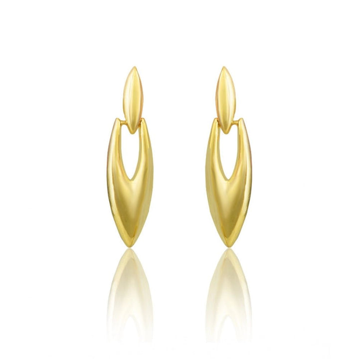 Generic Women's brassNew Gold Tone Polish Mini Office Earrings (Gold Plated) - Jewels