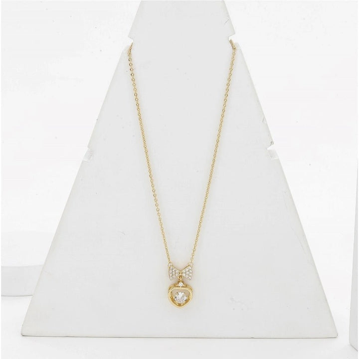 Generic Women's Stainless Steel Heart Shape Golden Delicate Pendent Chain (Gold Plated) - Jewels